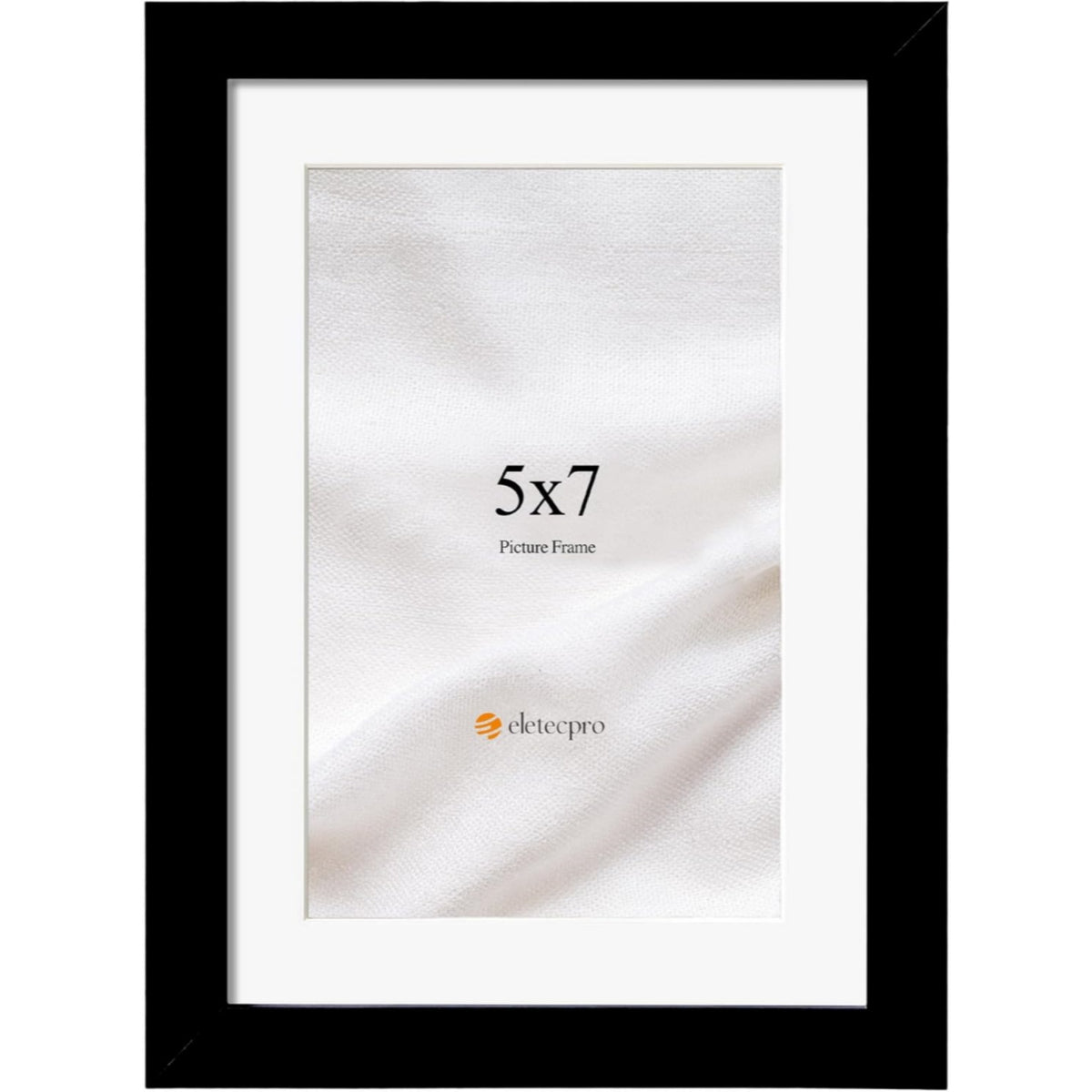 eletecpro 5x7 Picture Frame with 4x6 Mat, Black, 1-Pack