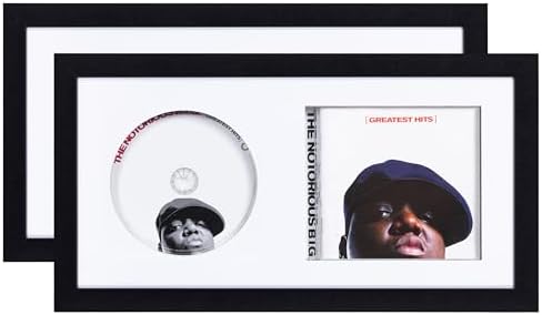 eletecpro Marco para CD con cubierta de acrílico, disponible en múltiples tamaños y colores, para pared o mesa, adecuado para carátulas de CD y vinilo