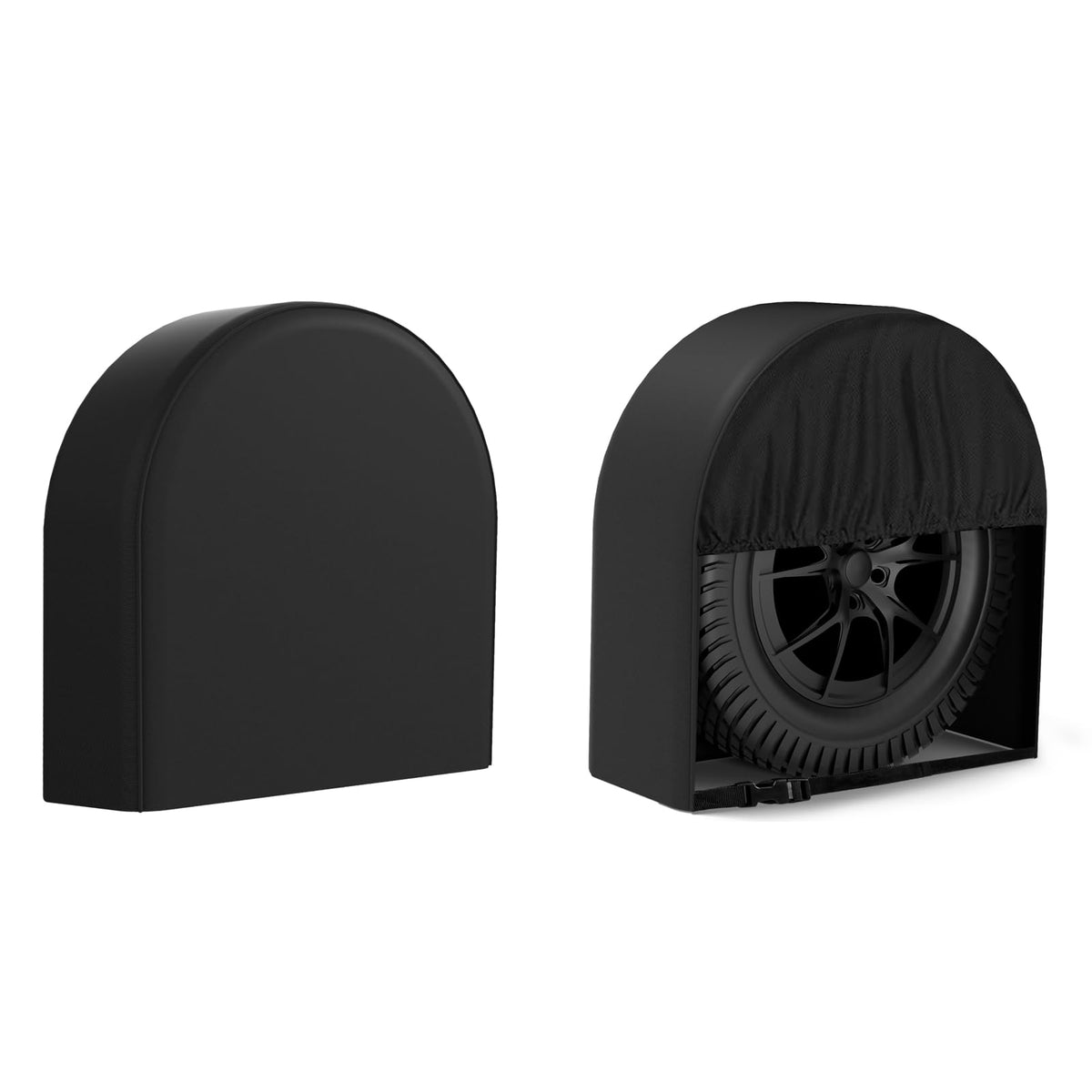 eletecpro RV Tire Covers, Fit 23-26 Inch Tire Diameters, Black, 4-Pack