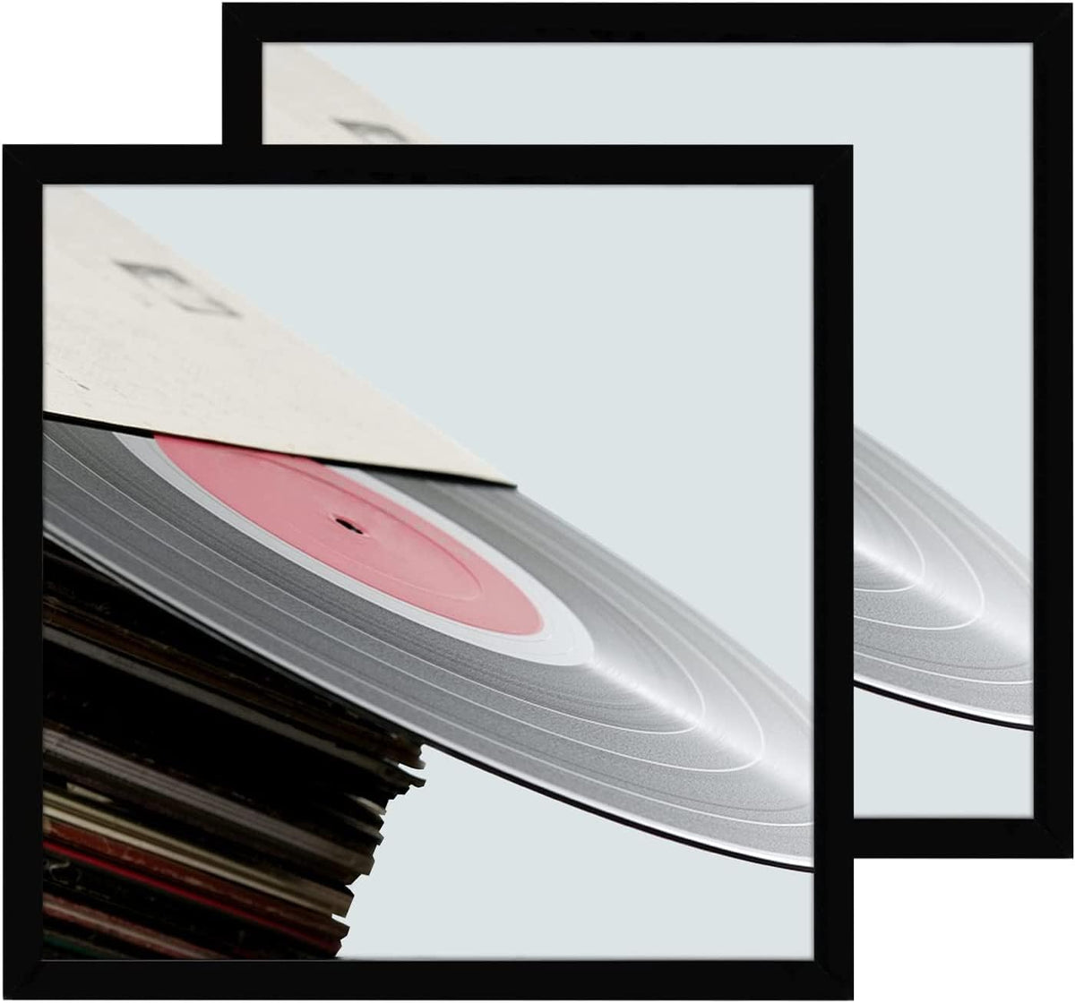 eletecpro Vinyl Record Frame, 7 x 7 in, Black, 1 Pack