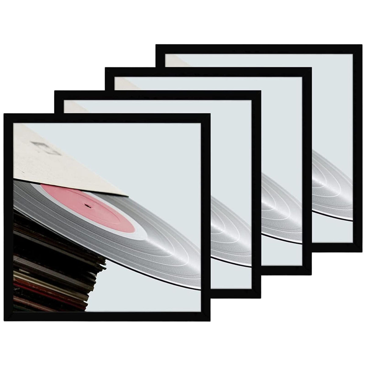 eletecpro Vinyl Record Frame, 7 x 7 in, Black, 1 Pack