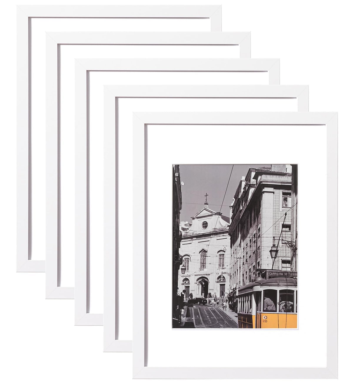eletecpro 5x7 Picture Frames, Acrylic Cover, Beige, Set of 10