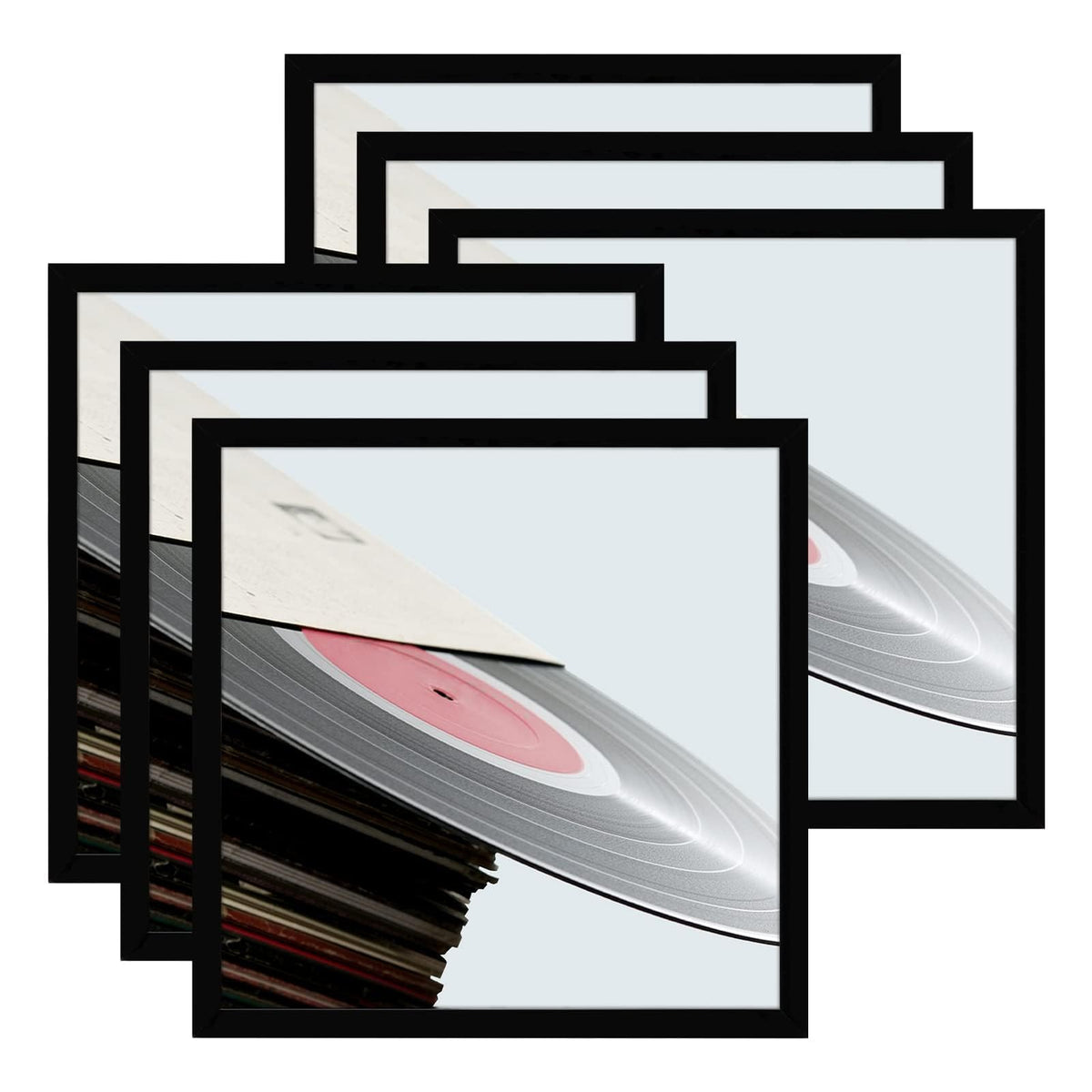 eletecpro Vinyl Record Frame, 7 x 7 in, Black, 1 Pack
