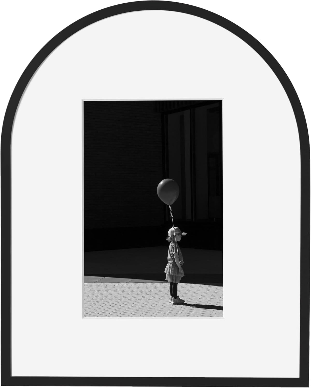 eletecpro Arch Picture Frame, 7x9 matted to 4x6 Photo, Black, 1 Pack
