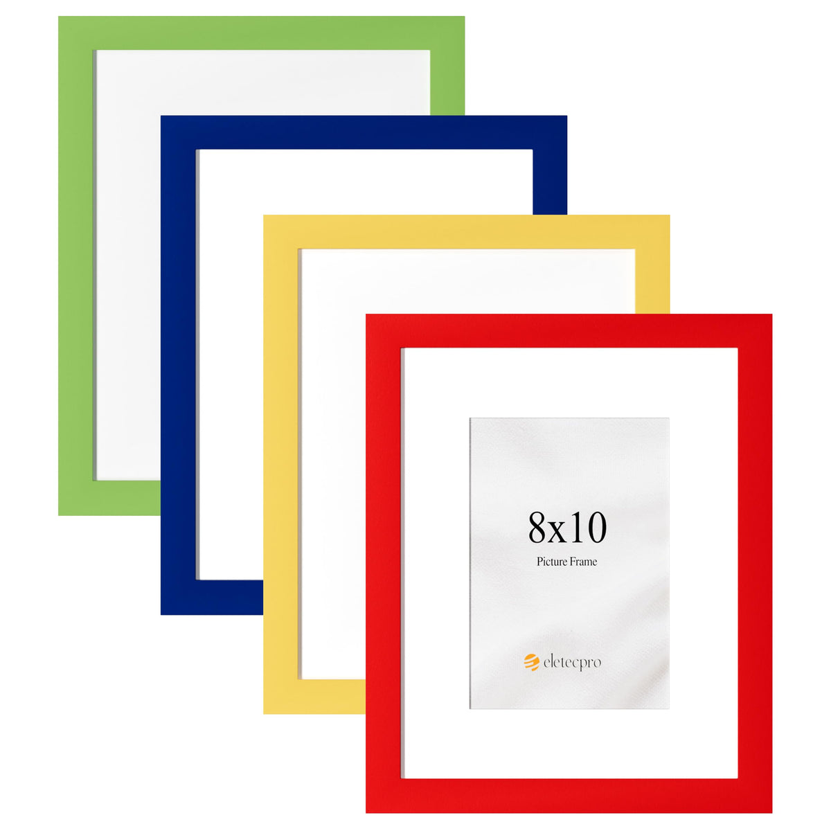 eletecpro 4x6 Colorful Picture Frames 4 Pack Matted to 3.5x5, Desk Decor