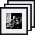 eletecpro 12x12 Picture Frame Set of 3, Display 8x8 with Mat, Black