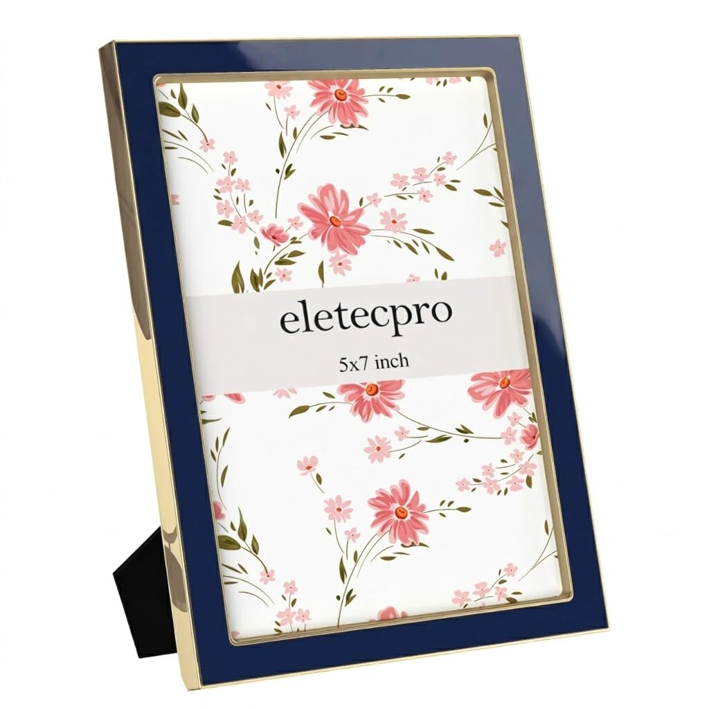 eletecpro 4x4 Enamel Picture Frame with Real Glass Cover, Black, 1-Pack