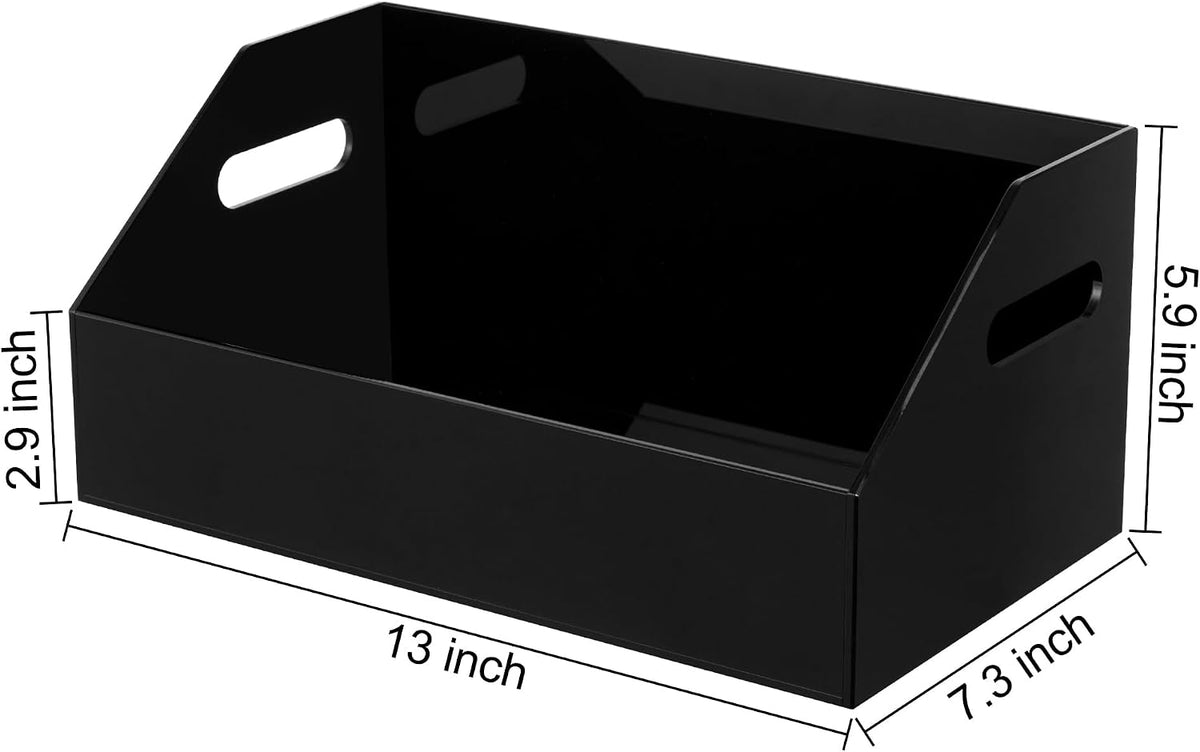 eletecpro Acrylic Vinyl Record Storage, Desktop LP Record Holder, Black