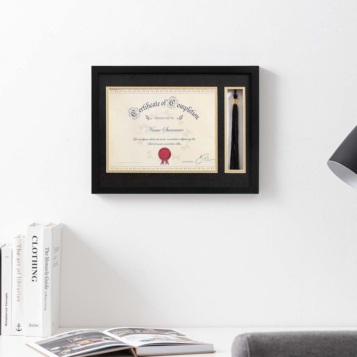 eletecpro 12x16 Diploma Frame with Tassel Holder for 8.5x11 Degree, Black