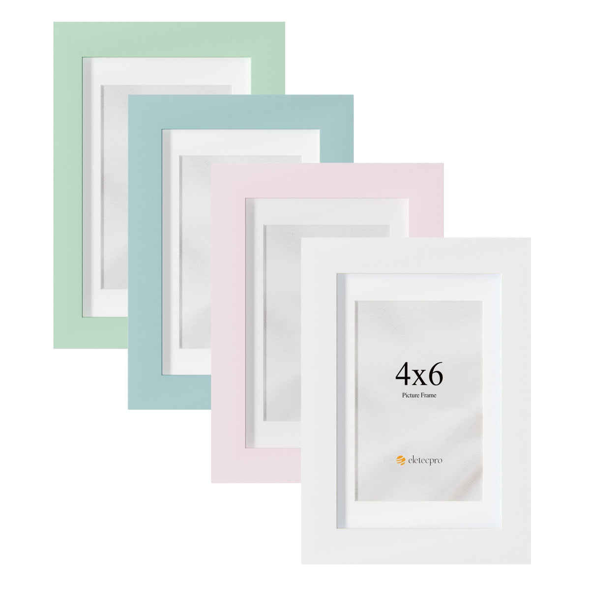 eletecpro 4x6 Colorful Picture Frames 4 Pack Matted to 3.5x5, Desk Decor
