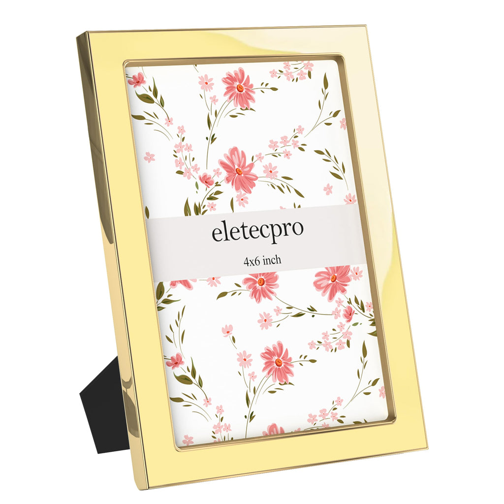 eletecpro 4x4 Enamel Picture Frame with Real Glass Cover, Black, 1-Pack