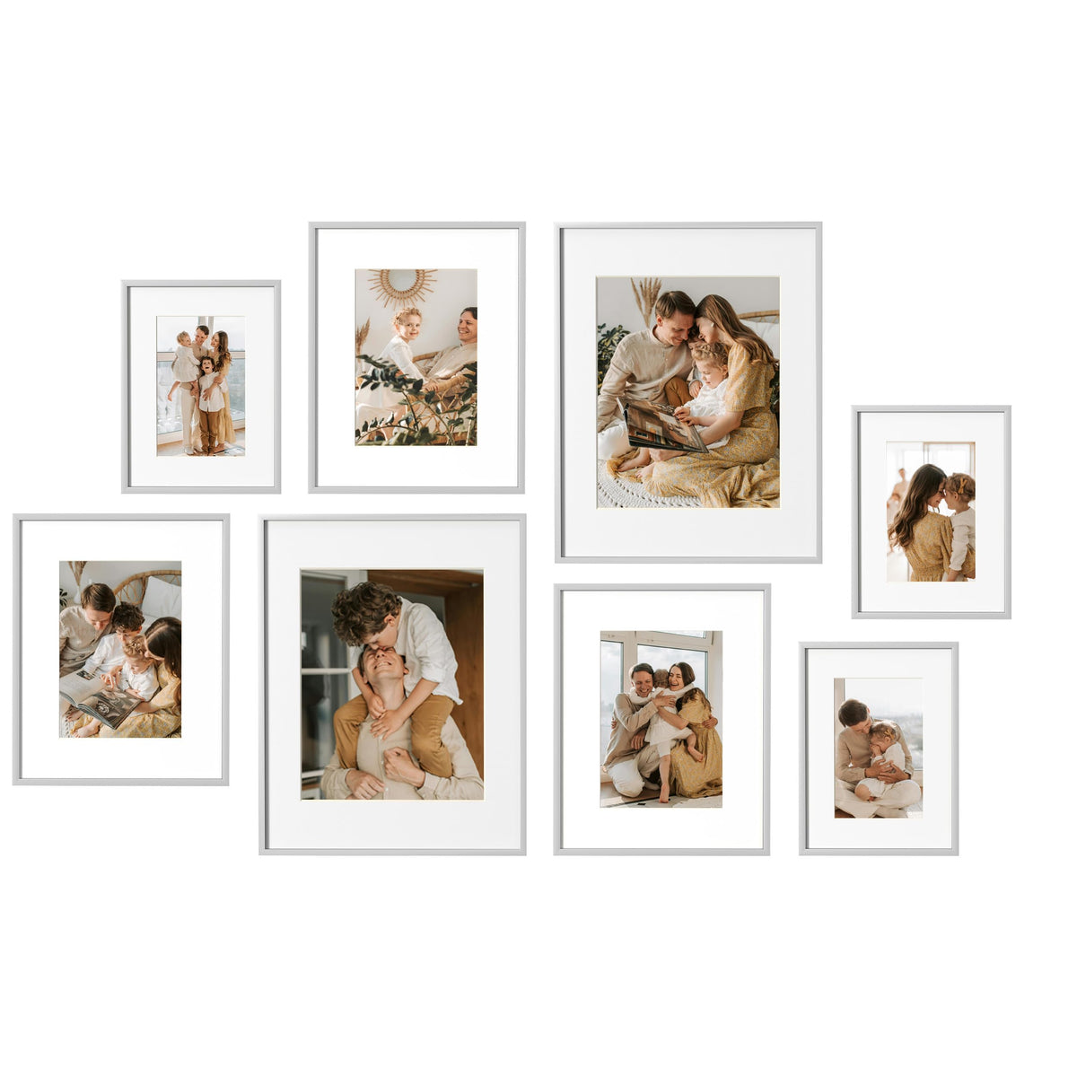eletecpro Aluminum Gallery Wall Frame Set of 6 with Glass Cover, Black