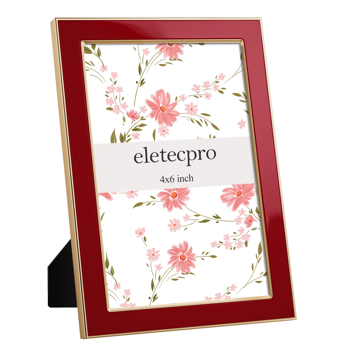 eletecpro 4x4 Enamel Picture Frame with Real Glass Cover, Black, 1-Pack