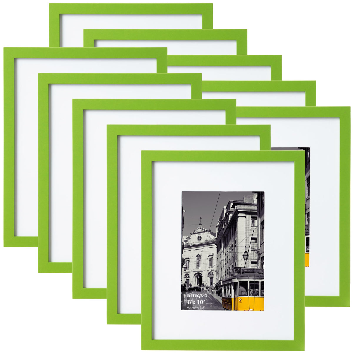 eletecpro 5x7 Picture Frames, Acrylic Cover, Beige, Set of 10