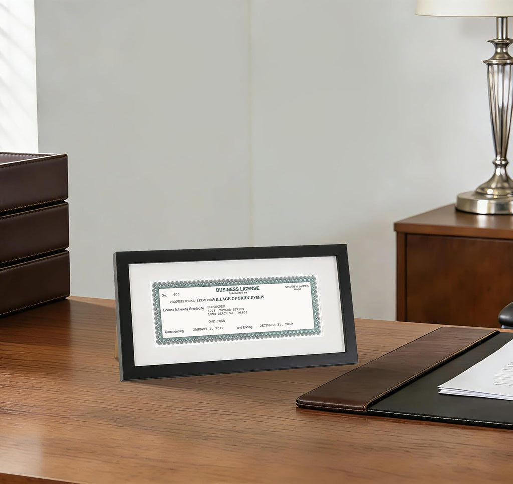 eletecpro 5x10 Solid Wood Pictue Frame, Glass Cover, Black, 1-Pack