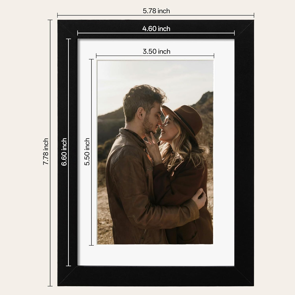 eletecpro 5x7 Picture Frame with 4x6 Mat, Black, 1-Pack