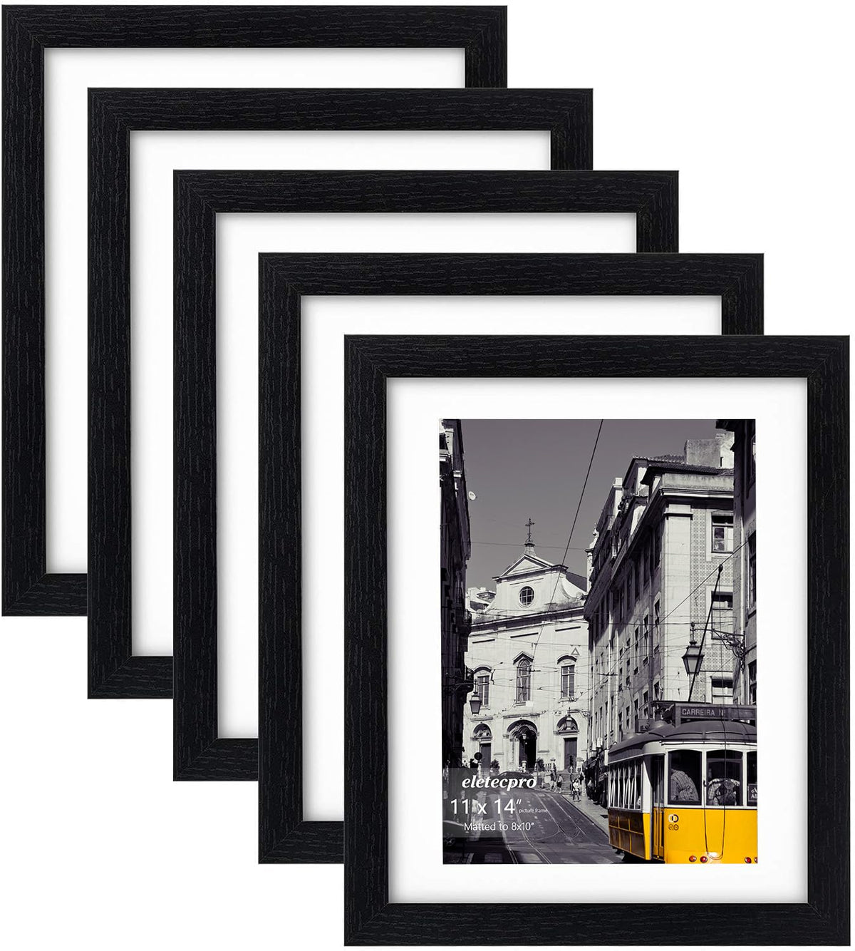 eletecpro 5x7 Picture Frames, Acrylic Cover, Beige, Set of 10