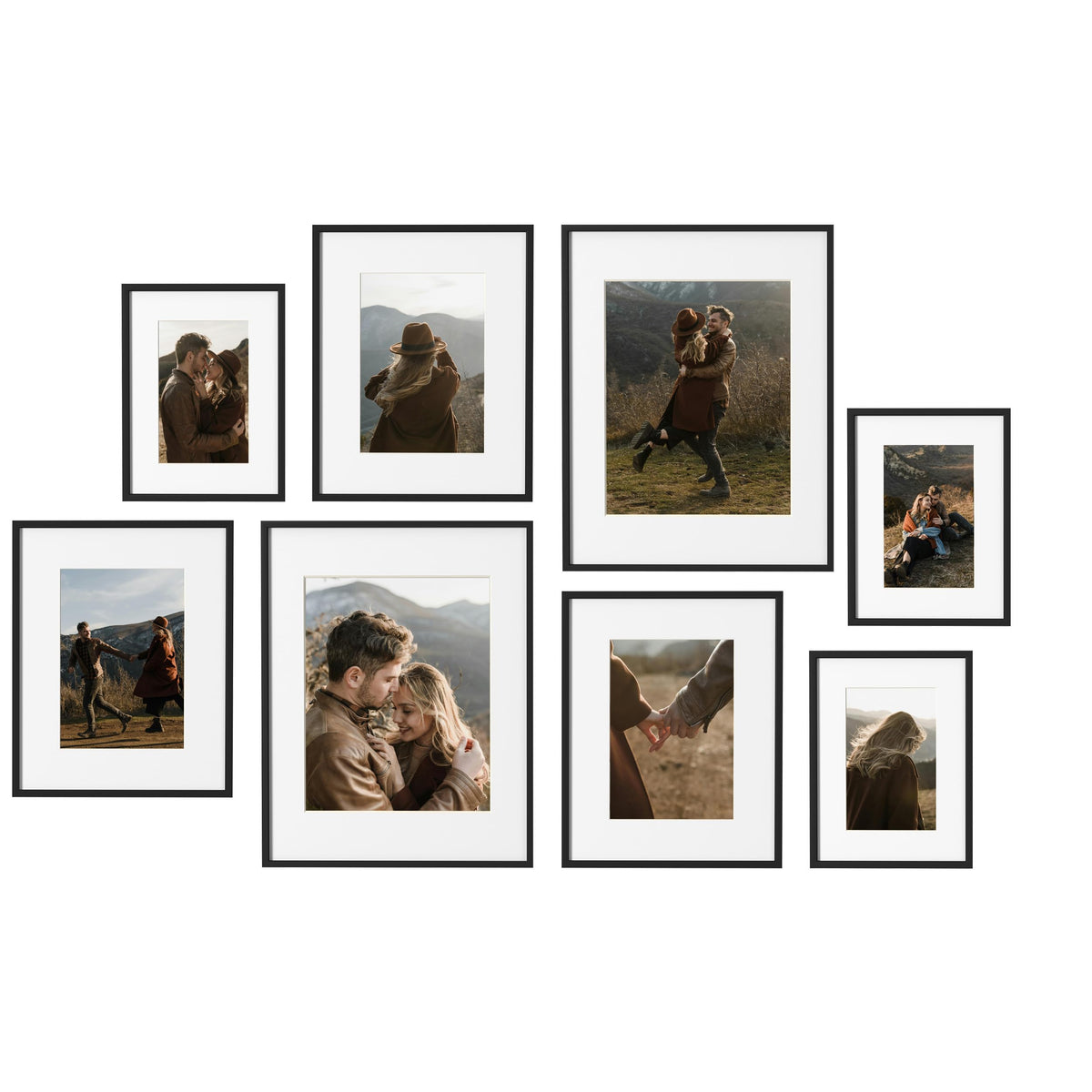 eletecpro Aluminum Gallery Wall Frame Set of 6 with Glass Cover, Black