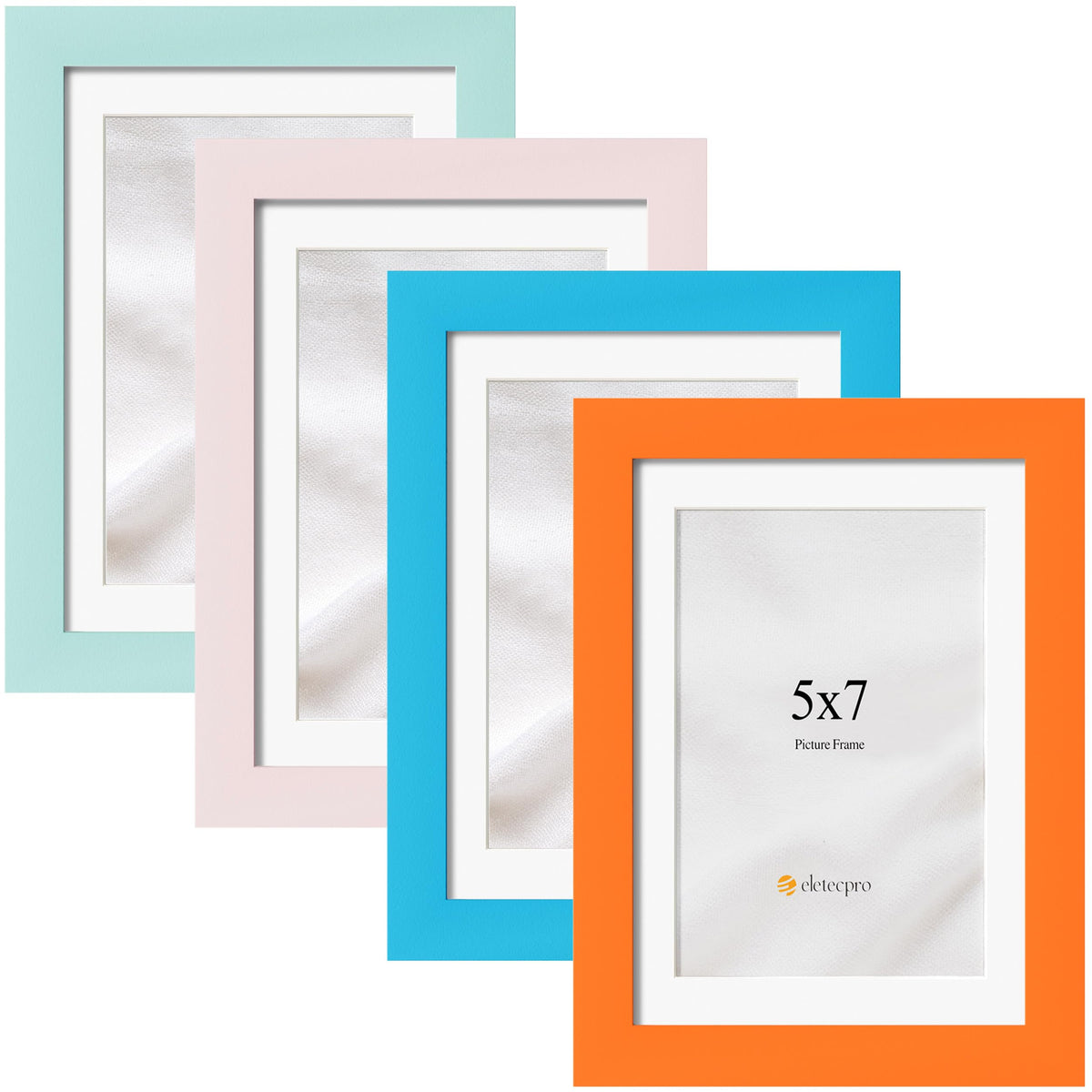 eletecpro 4x6 Colorful Picture Frames 4 Pack Matted to 3.5x5, Desk Decor