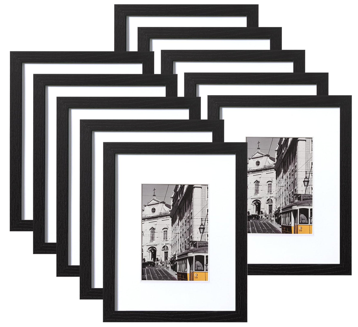 eletecpro 5x7 Picture Frames, Acrylic Cover, Beige, Set of 10