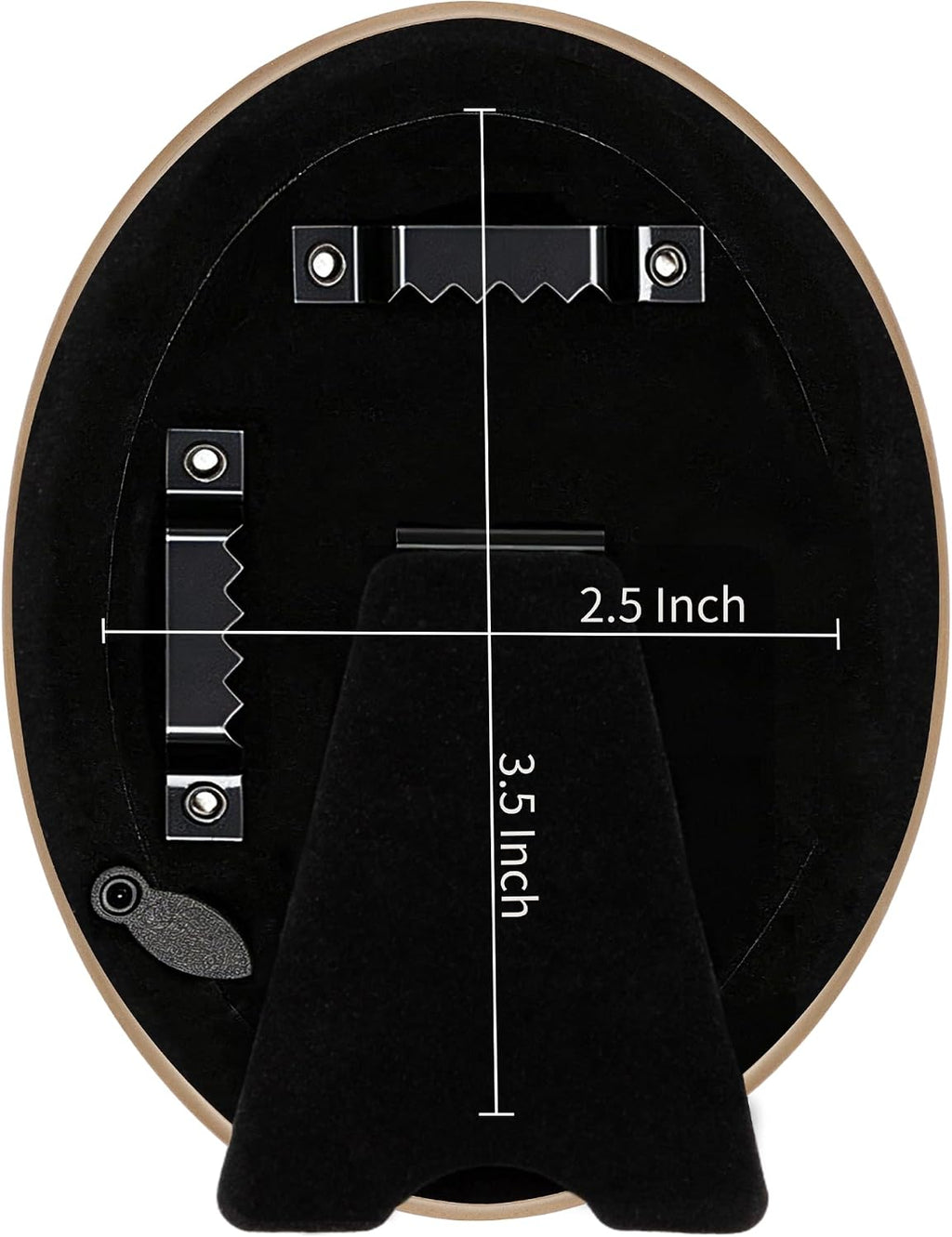 eletecpro 2.5x3.5 Oval Picture Frame with Real Glass Cover, Black, 2-Pack