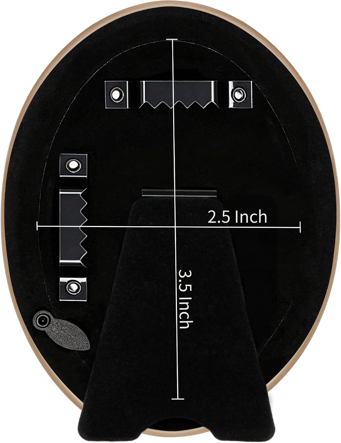 eletecpro 2.5x3.5 Oval Picture Frame with Real Glass Cover, Black, 2-Pack