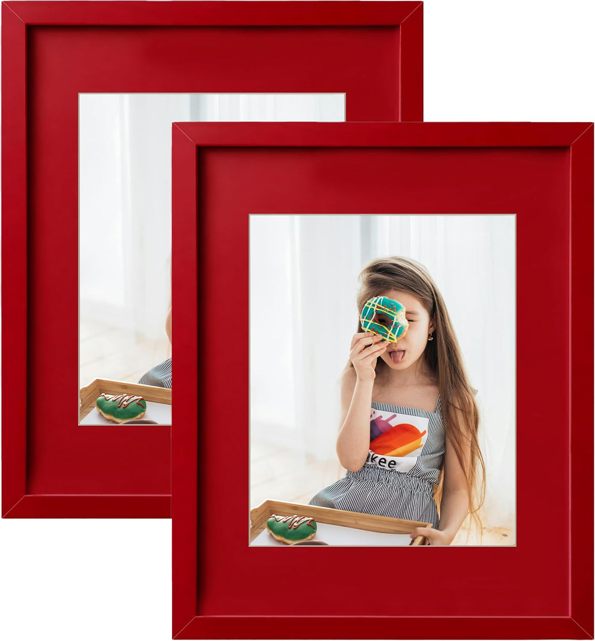 eletecpro 4x6 Black Picture Frames with 3.5x5 Black Mat, 2-Pack