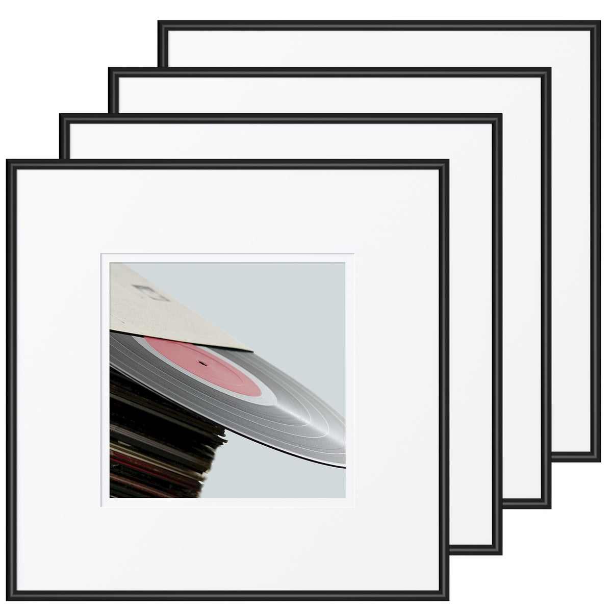 eletecpro Vinyl Record Frame, 7 x 7 in, Black, 1 Pack