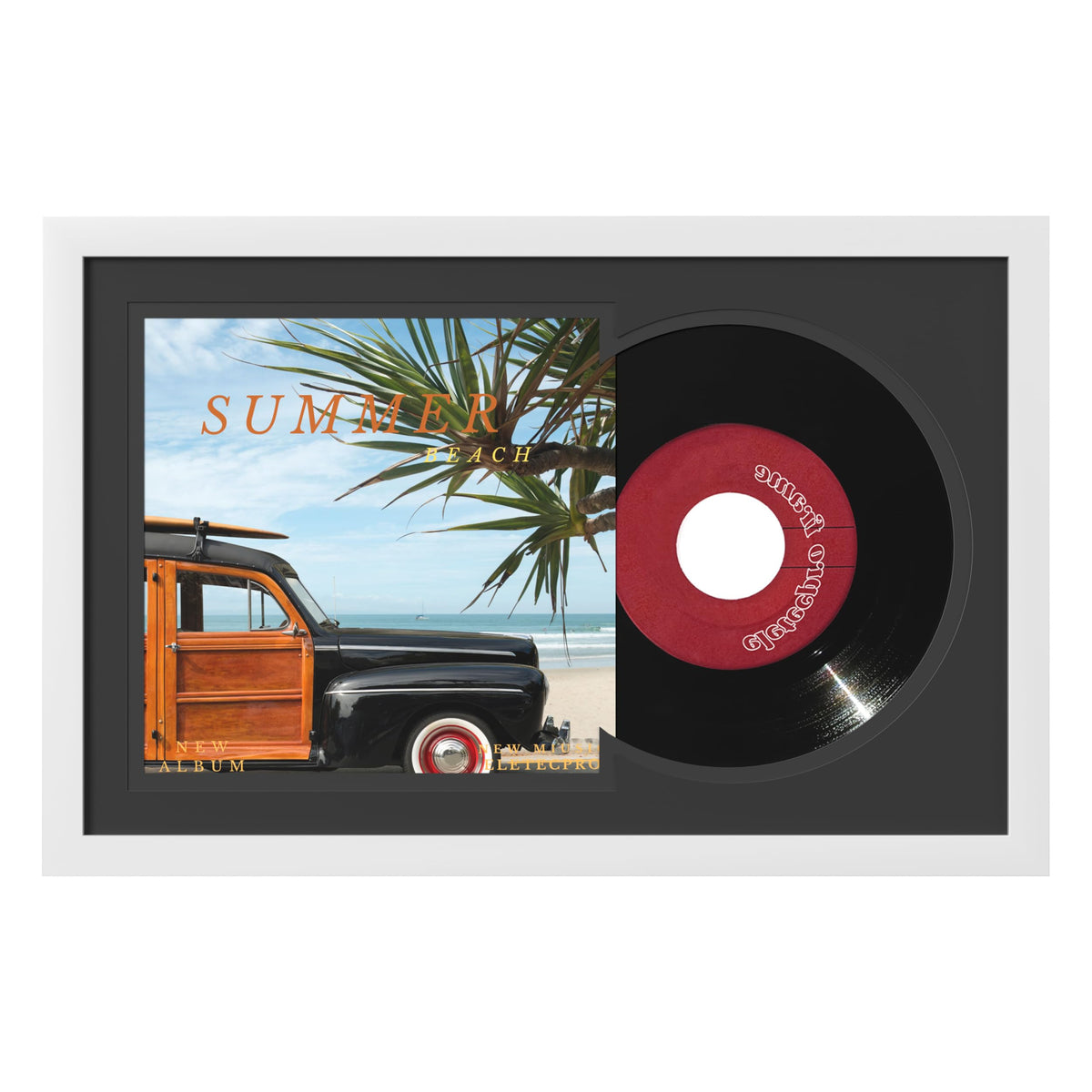 eletecpro 7" Vinyl Record Frame, 9.5x14.5 in, Black, 1 Pack