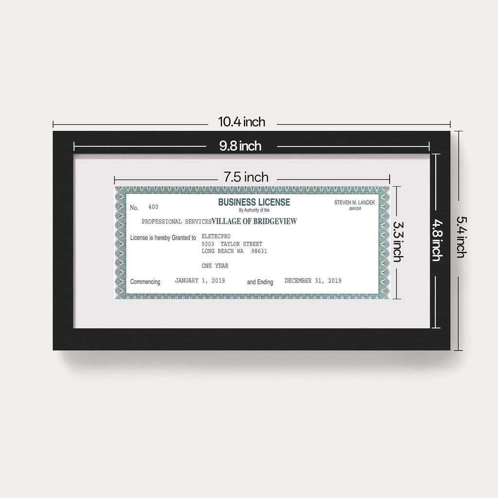 eletecpro 5x10 Solid Wood Pictue Frame, Glass Cover, Black, 1-Pack