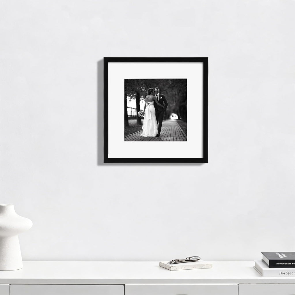 eletecpro 12x12 Picture Frame Set of 3, Display 8x8 with Mat, Black