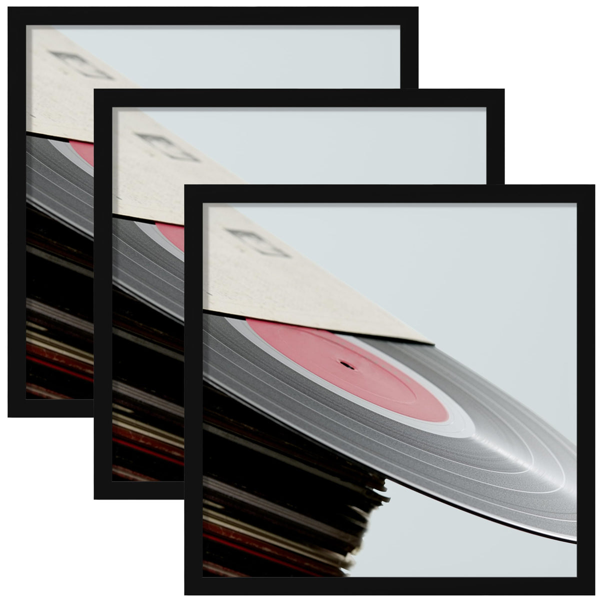 eletecpro Vinyl Record Frame, 7 x 7 in, Black, 1 Pack