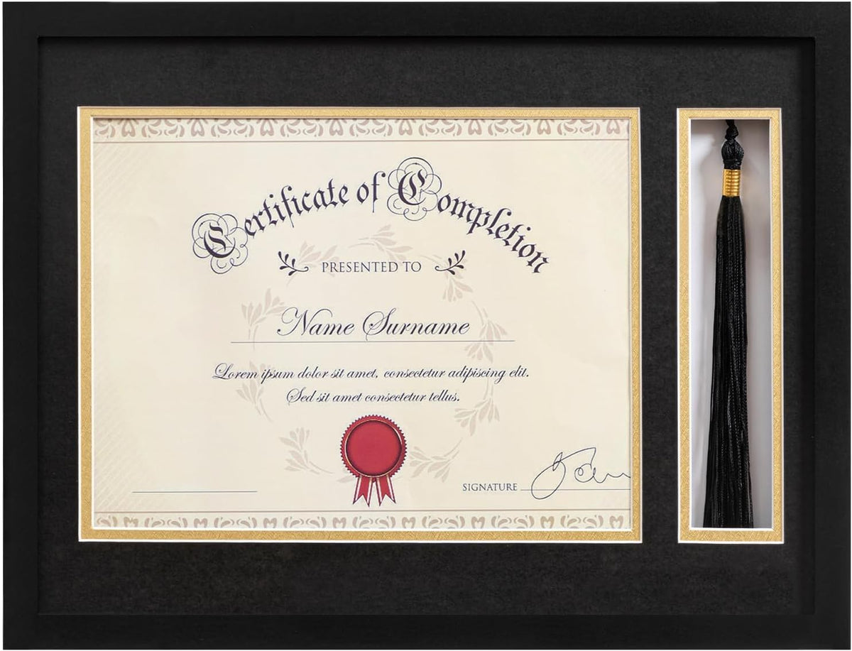 eletecpro 12x16 Diploma Frame with Tassel Holder for 8.5x11 Degree, Black