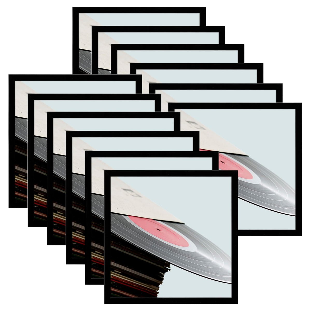 eletecpro Vinyl Record Frame, 7 x 7 in, Black, 1 Pack