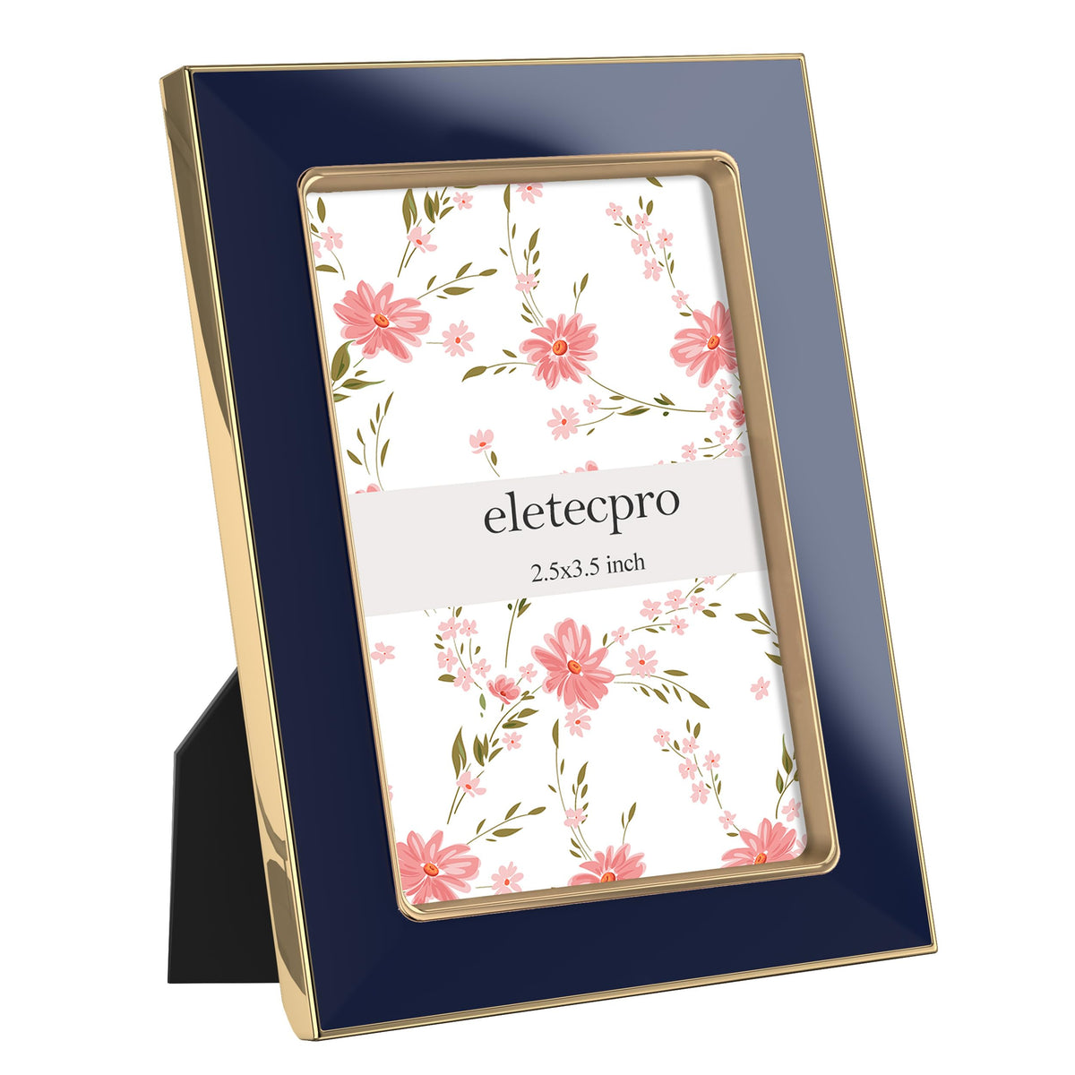 eletecpro 4x4 Enamel Picture Frame with Real Glass Cover, Black, 1-Pack