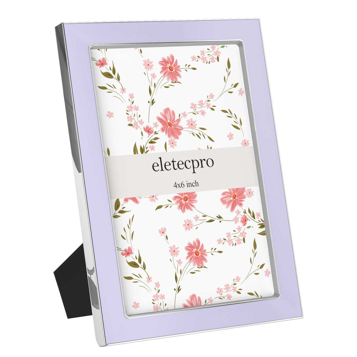 eletecpro 4x4 Enamel Picture Frame with Real Glass Cover, Black, 1-Pack
