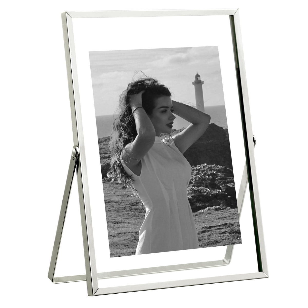 eletecpro 4x4 Floating Picture Frame, Real Glass Cover, Black, 1-Pack