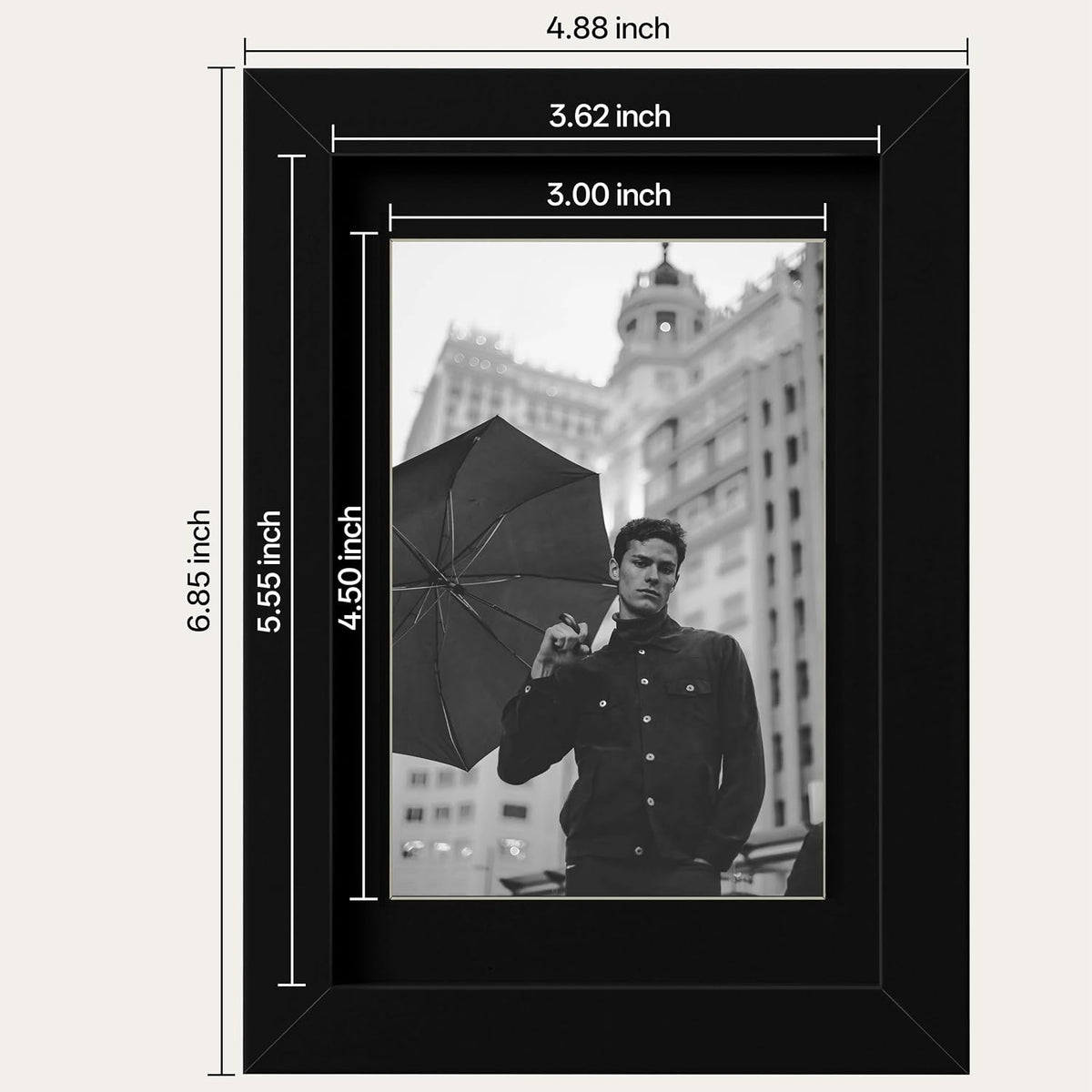 eletecpro 4x6 Black Picture Frames with 3.5x5 Black Mat, 2-Pack