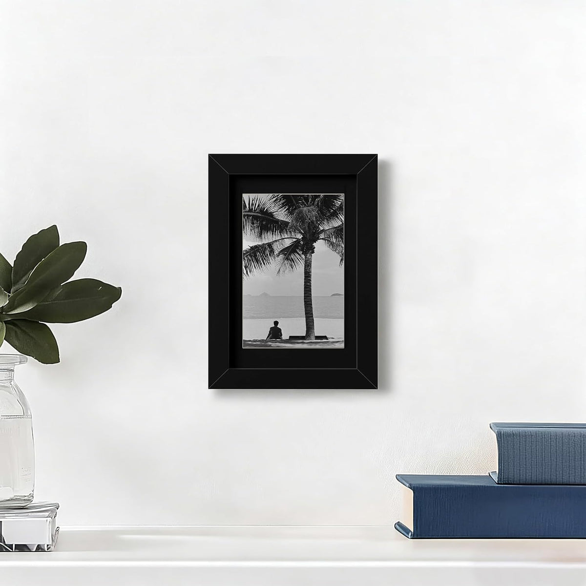 eletecpro 4x6 Black Picture Frames with 3.5x5 Black Mat, 2-Pack