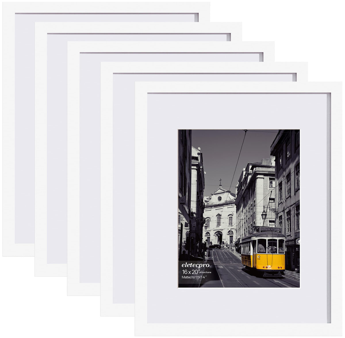 eletecpro 5x7 Picture Frames, Acrylic Cover, Beige, Set of 10
