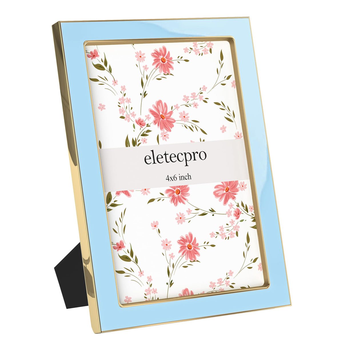 eletecpro 4x4 Enamel Picture Frame with Real Glass Cover, Black, 1-Pack
