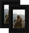 eletecpro 4x6 Black Picture Frames with 3.5x5 Black Mat, 2-Pack