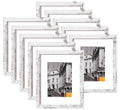 eletecpro 5x7 Picture Frames, Acrylic Cover, Beige, Set of 10