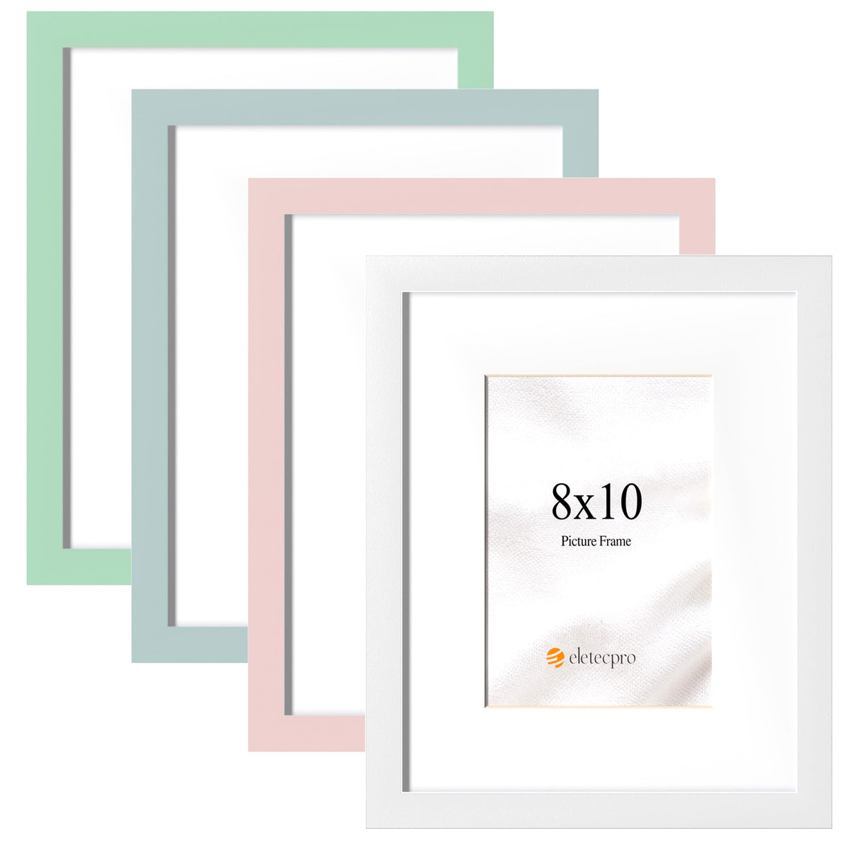 eletecpro 4x6 Colorful Picture Frames 4 Pack Matted to 3.5x5, Desk Decor