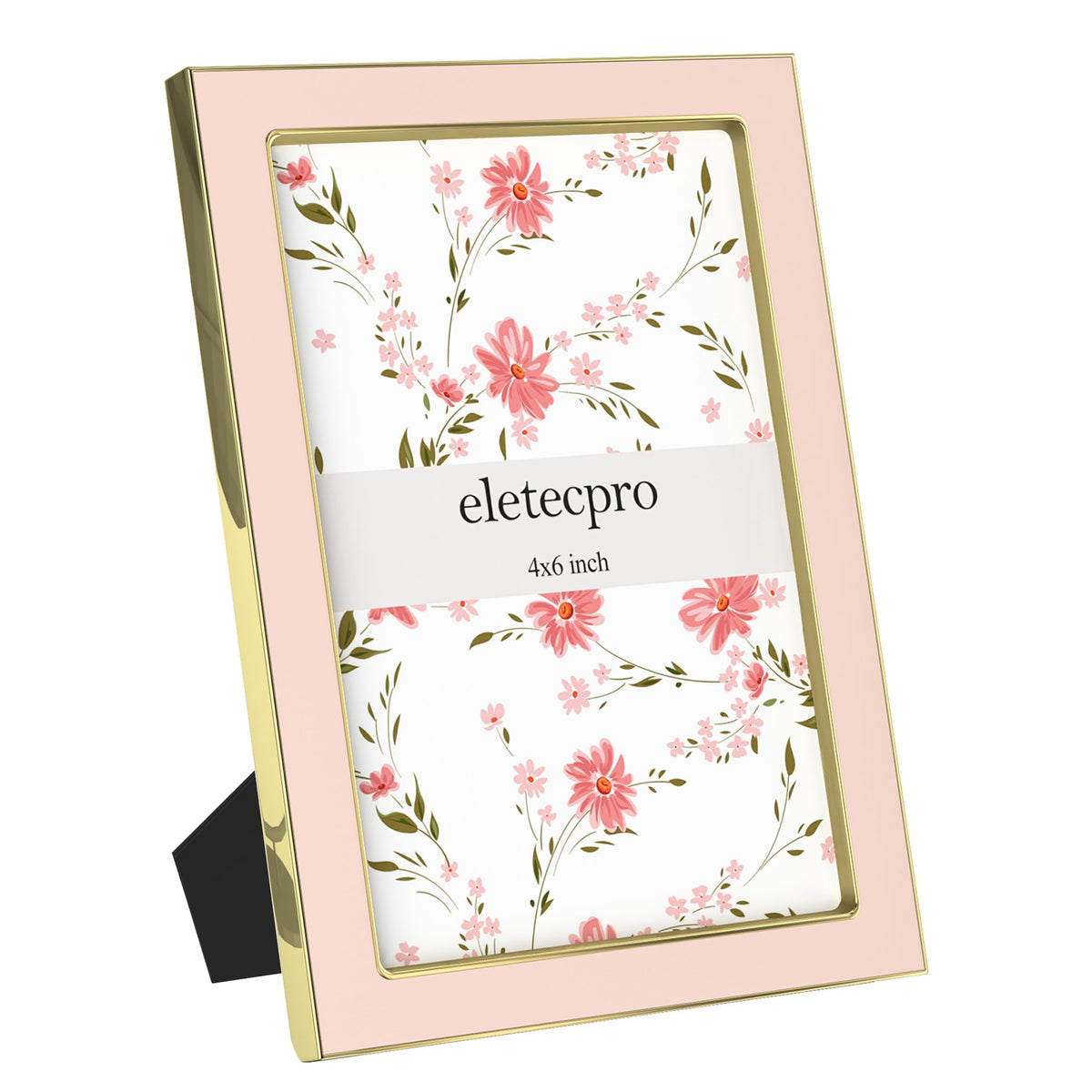 eletecpro 4x4 Enamel Picture Frame with Real Glass Cover, Black, 1-Pack