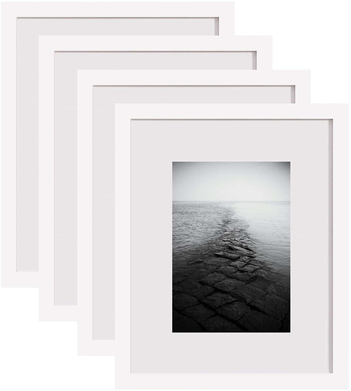 eletecpro 5x10 Solid Wood Pictue Frame, Glass Cover, Black, 1-Pack