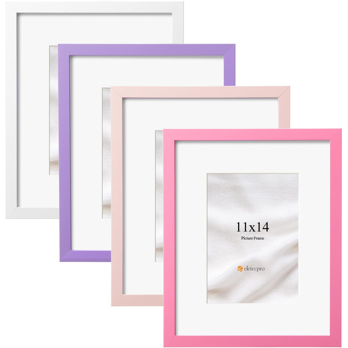 eletecpro 4x6 Colorful Picture Frames 4 Pack Matted to 3.5x5, Desk Decor