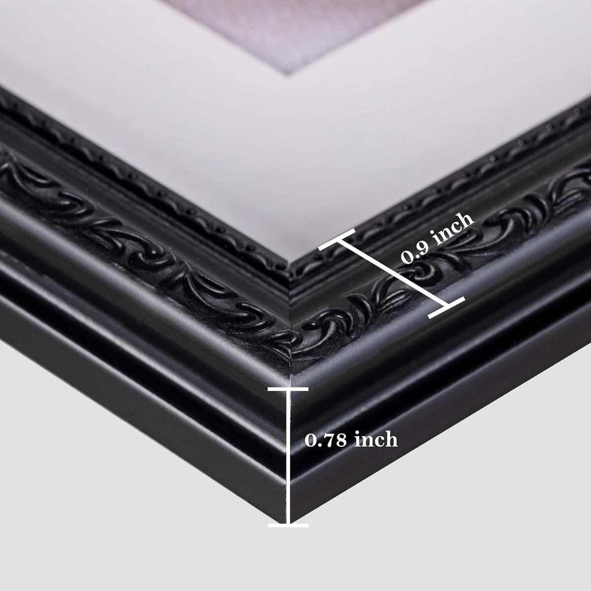 eletecpro 3x4 Vintage Picture Frame, Glass Cover, Black, 4-Pack
