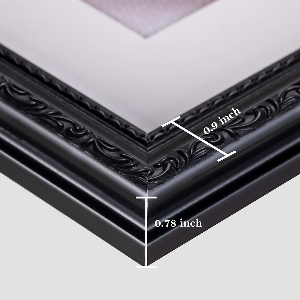 eletecpro 3x4 Vintage Picture Frame, Glass Cover, Black, 2-Pack