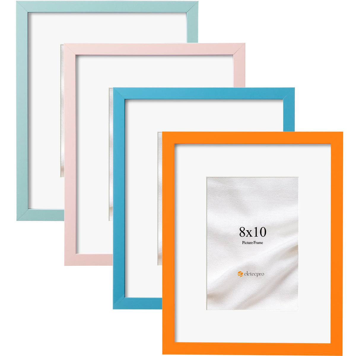 eletecpro 4x6 Colorful Picture Frames 4 Pack Matted to 3.5x5, Desk Decor